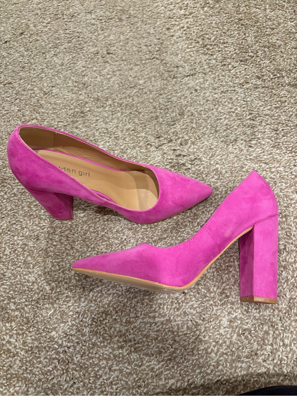 Madden Girl fuchsia chunk heels